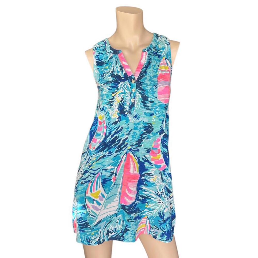 Lilly Pulitzer Dress Size X-Small Essie Hey Bay Bay Sailboat Core Cruise Beach